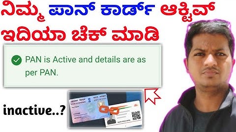 How to check PAN card active or inactive in Kannada // What if Pan card is inactivate explained //