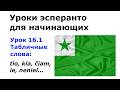 Эсперанто для начинающих | Урок 16.1 | Табличные слова - tabelaj vortoj