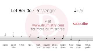 Passenger - Let Her Go Drum Score chords