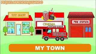 La ciudad en inglés para niños  My town vocabulary  Video de Peques Aprenden Jugando Aprender inglés