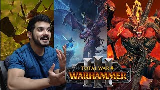 First time Total War: WARHAMMER III Slaanesh nurgle and khorne reaction