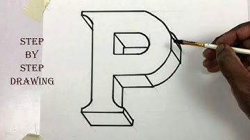 3d letter p drawing - 3d letter art drawing - alphabet drawing - how to draw letter p -diyas funplay