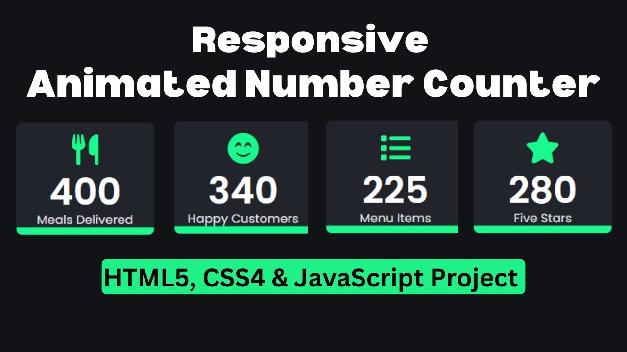 How to Create an Animated Number Counter with HTML, CSS, and JavaScript | Step by Step Tutorial