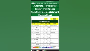how to automate general Journal Entries Ledger trial Balance Income statement Balance sheet #excel