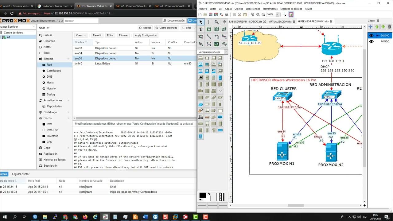 Configuración de Red PROXMOX Versión 7.21 en VMWARE Workstation 16 PRO