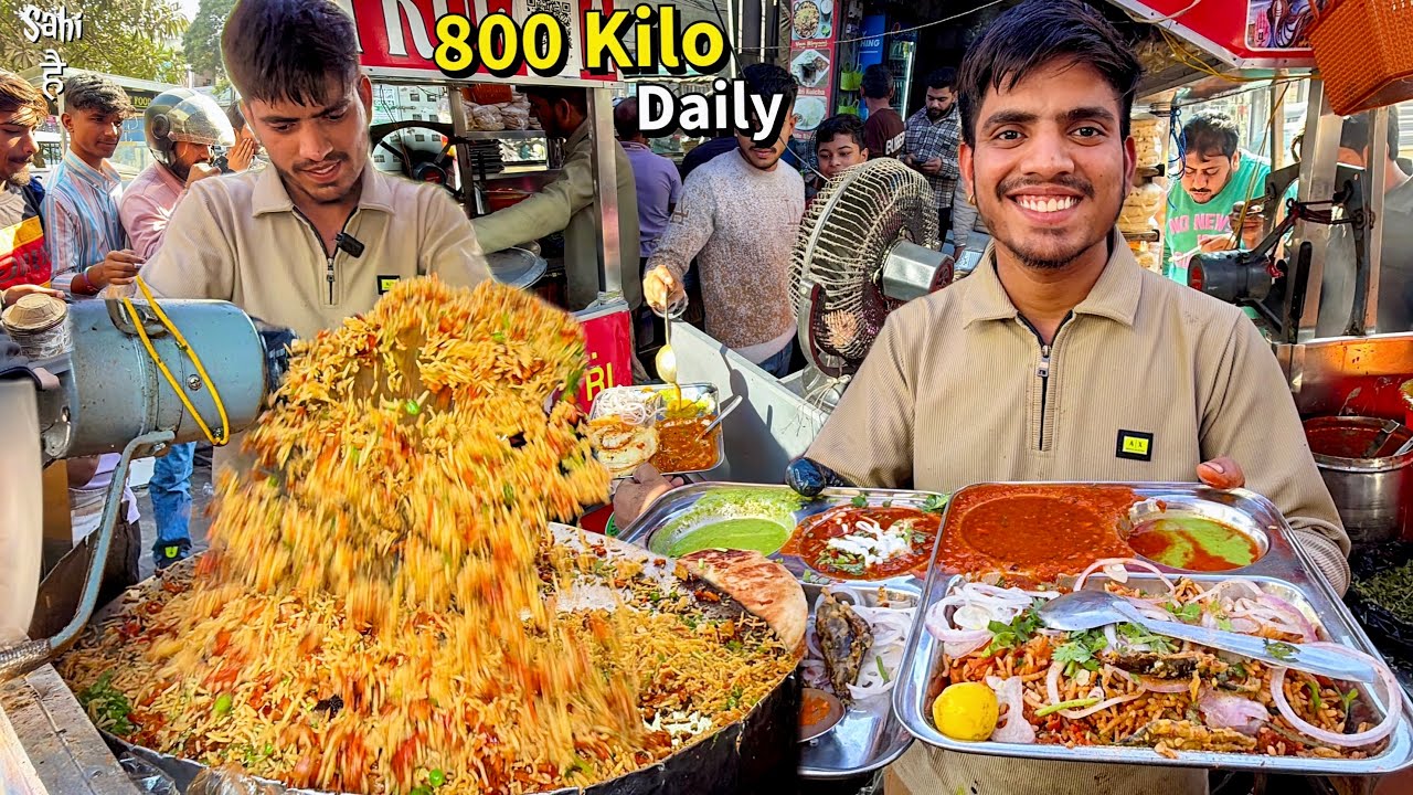 50 रुपये मे India's No 1 Tadke Wali Veg Biryani 😍 Roz 800 Kilo Sale | Street Food India