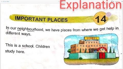 DAV CLASS 1 EVS CHAPTER 14 IMPORTANT PLACES ( EXPLANATION ) #dav  #class1 #evs #importantplaces