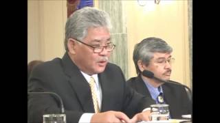 Arnold Palacios, WPRFMC chair, testifies before the US Senate Subcommittee on Oceans and Fisheries(, 2014-02-04T01:50:05.000Z)