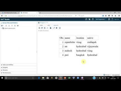 SP01A Understand SAS Environment - what is programming window, log window, output window etc.