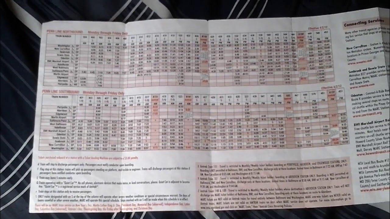 MARC Train Schedule YouTube