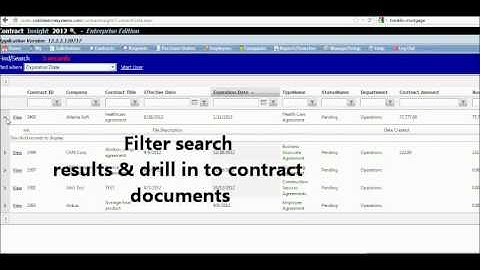 Contract Management Software reporting and searching, transparency of contracts