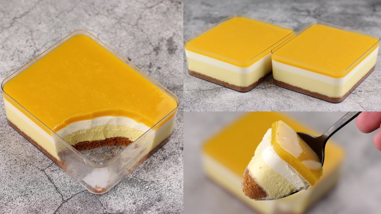 Mango Cheesecake Dessert Box! [ No Steam, No Bake, No Oven ] - YouTube