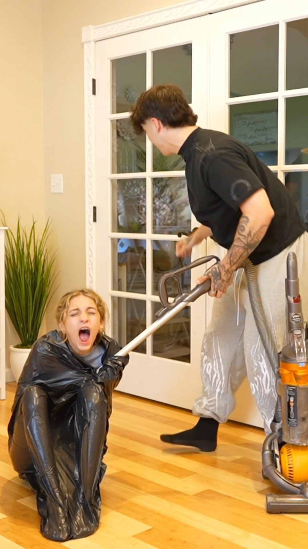 VACUUM TRASHBAG CHALLENGE! ? #shorts