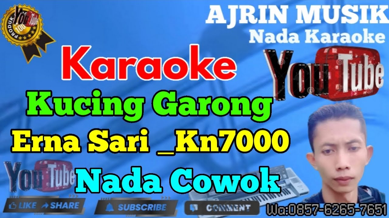 Erna Sari - Kucing Garong [Karaoke] Kn7000 - Nada Pria| Ajrin Musik