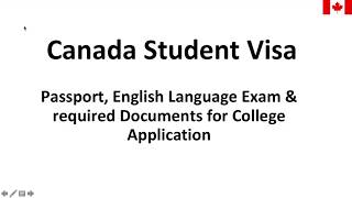 Canada College Application and required documents