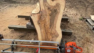 Chainsaw Milling a Short Ash Log | Sawmill