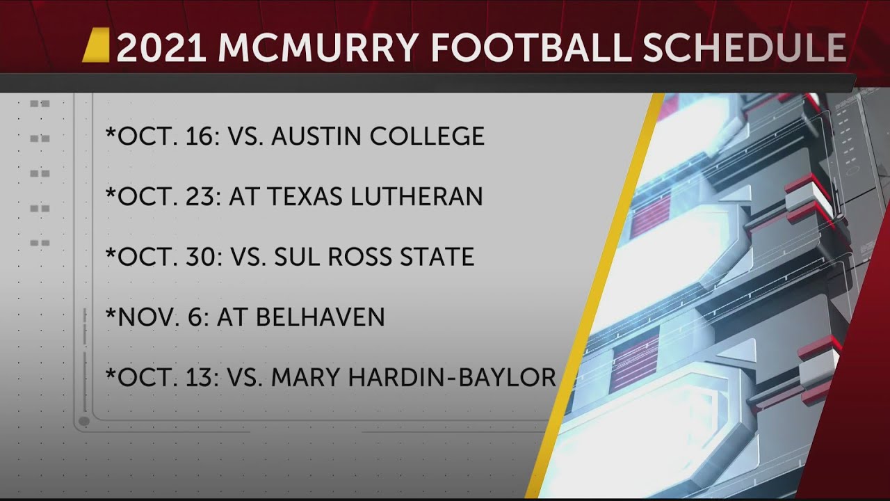 McMurry 2021 football schedule