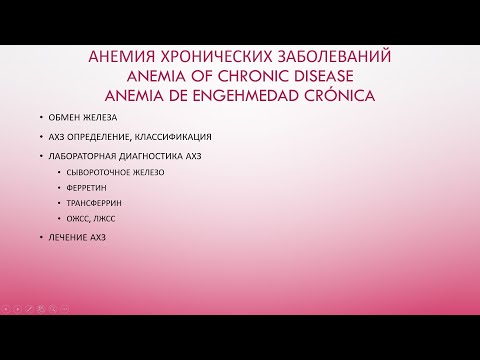2. Биохимия эритроцита: обмен железа. Анемия хронических заболеваний