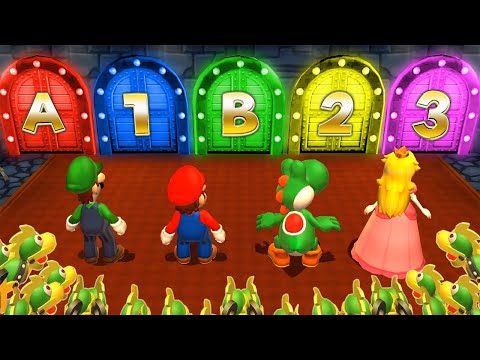 Mario Party 9 MiniGames - Mario Vs Luigi Vs Peach Vs Daisy (Master Difficulty)