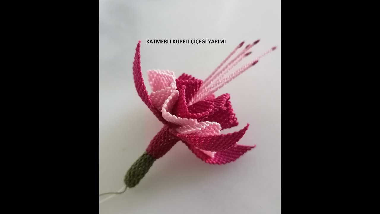 İĞNE OYASI KATMERLİ KÜPELİ ÇİÇEĞİ NASIL YAPILIR PART 2. (16.VİDEO) (needle lace flower making)