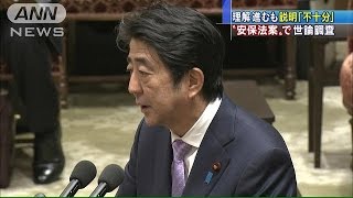 世論調査　安保法制  「8割近くが政府の説明不十分」