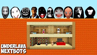 SURVIVAL UNDERLAVA BASE JEFF THE KILLER AND SCARY 100 NEXTBOTS in Minecraft - Gameplay - Coffin Meme