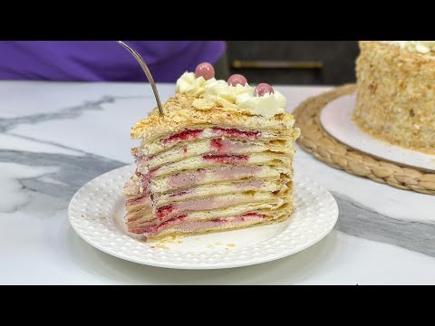 "Малиновый МИЛЬФЕЙ"🎂 (Наполеон) Как ВАМ больше НРАВИТСЯ 😍 Я-ТОРТодел❤️