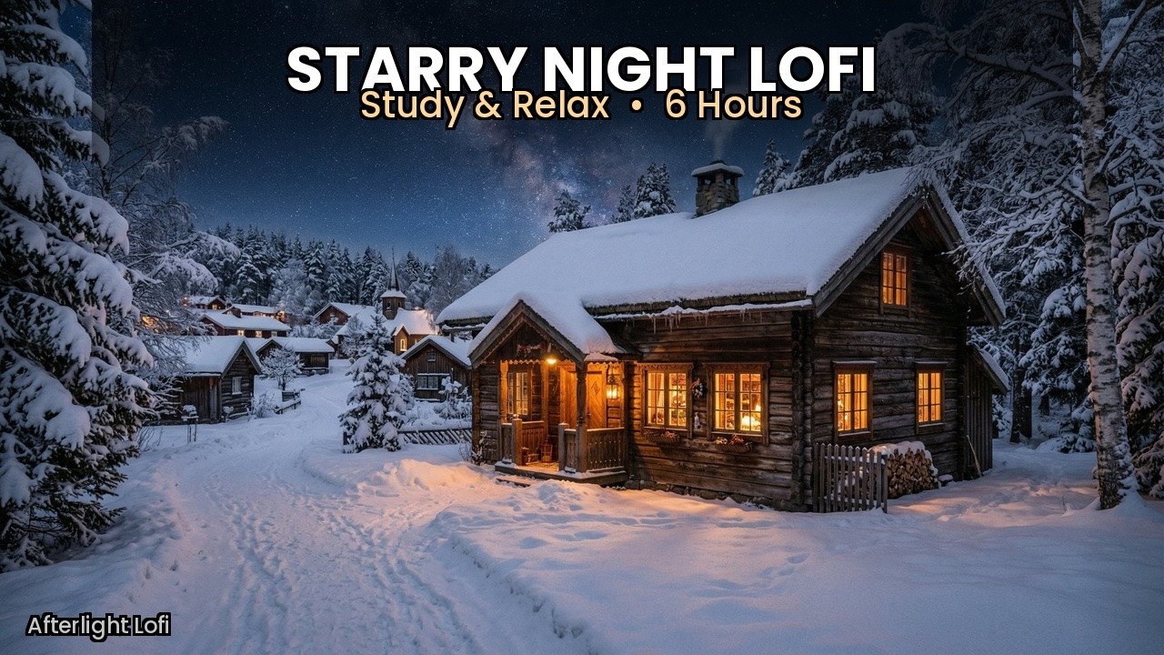 6 Hours Lofi Hip Hop to Study & Sleep | Wooden house in snowy village