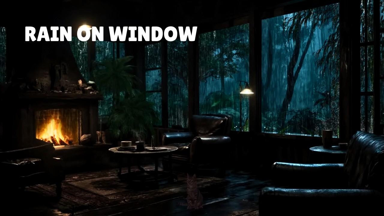 Rain Sound in Forest ⛈️ Heavy Rain on Window for Deep Sleep | Calm Rainy Night