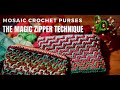 Mosaic crochet purse  full tutorial