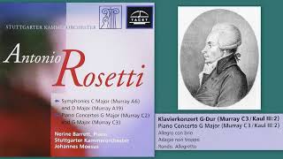 antonio rosetti (rsler): piano concerto g major, murray c3/kaul iii:2, nerine barrett (piano)