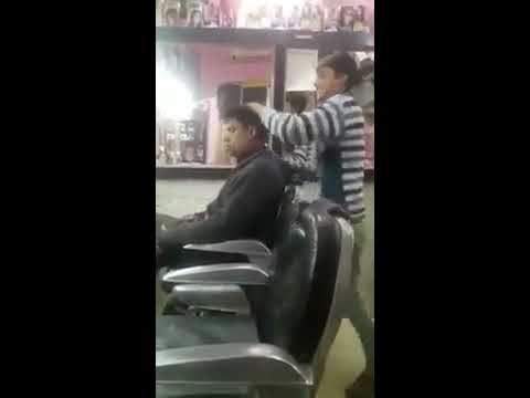 New  Funny video barber slaps mans head