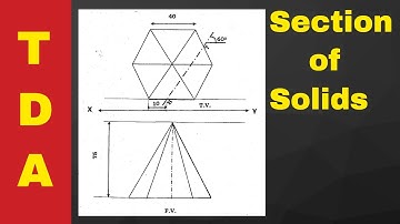 Section of solids and development of hexagonal pyramid