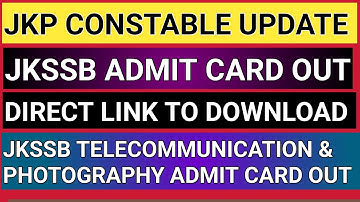 jkp telecommunication admit card out 2025 | jkp constable update | jkssb jkp update today