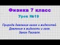 Физика 7 класс (Урок№19 - Природа давления газов и жидкостей. Закон Паскаля.)