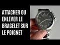 Comment attacher ou enlever le bracelet sur le poignet de la montre konifer wooden watches