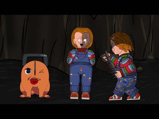 Chucky vs Pochita | Chucky's deadly trap for Pochita| Kr Animation class=