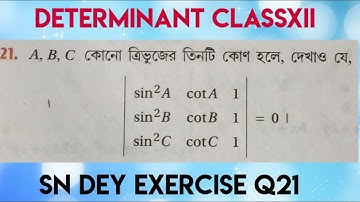 Determinant sn dey exercise 2B দীর্ঘ Q21
