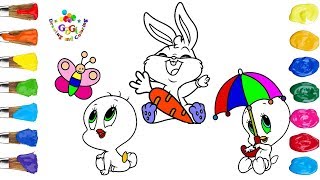 Box Bunny and Tweety Coloring Page New Youtube Video For Kids | Baby Looney Tunes Coloring Page