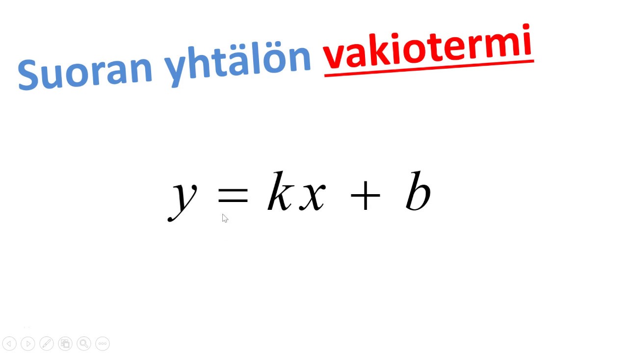 Suoran yhtälön y = kx + b vakiotermi b
