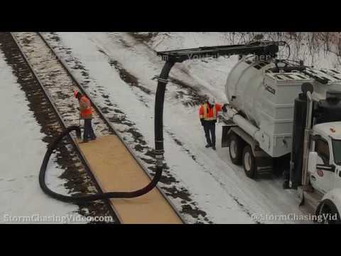 Drone B-Roll of the clean up of the major corn spills in Crystal, MN - 1/9/2020