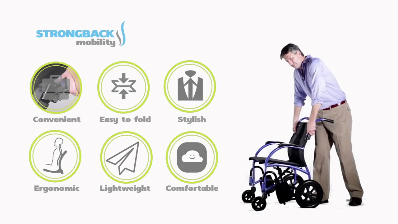 Strong Back Mobility Strongback Mobility Foldable Wheelchair - YouTube