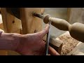 Turning a mallet on a treadle lathe footpowered