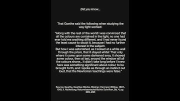 Goethe realizes the role of the dark in the creation of colour