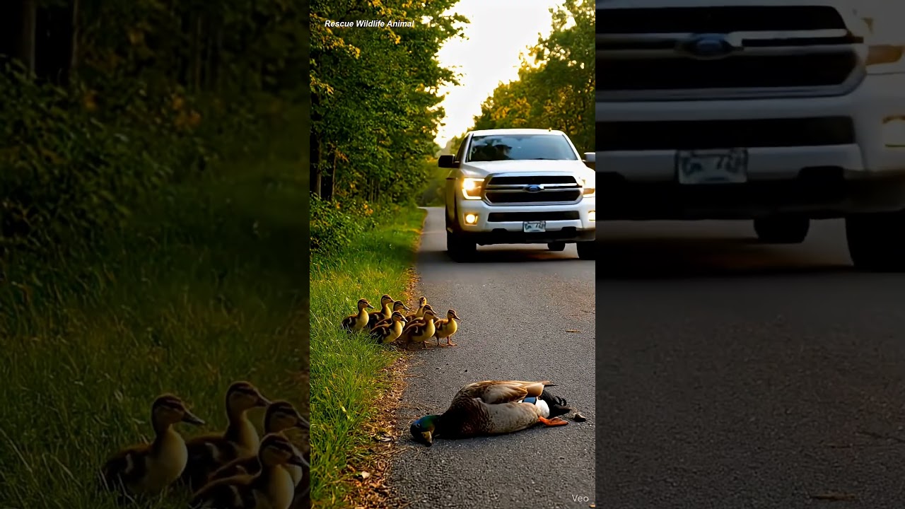 A Kind Man Helped a Sick Duck and her chicks 