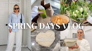 SPRING DIML 🌸 spin class, making bread for the first time, spring staples haul\/outfit inspo + more!