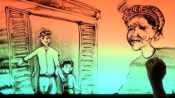 Tranh cát động Mẹ một mắt