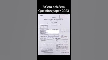 🤫Fundamentals of Entrepreneurship B.Com 4th Sem. Question Paper 2023 #shorts #shortsfeed