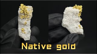 Chinese mineral specimen: Native gold from Wen County, Gansu, China.