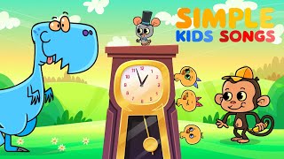 Hickory Dickory Dock | Music Videos For Kids | Compilation | Simple Kids Songs